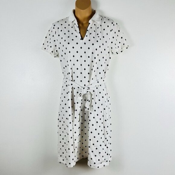 Tommy Hilfiger Knit Polo Shirt Dress sz M Tennis Prep Preppy Nautical Belted - Picture 1 of 9